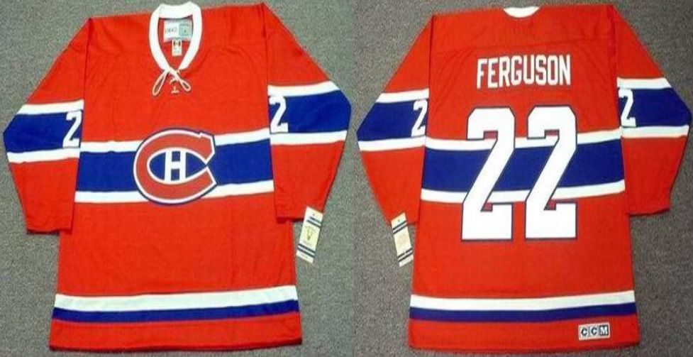 2019 Men Montreal Canadiens #22 Ferguson Red CCM NHL jerseys